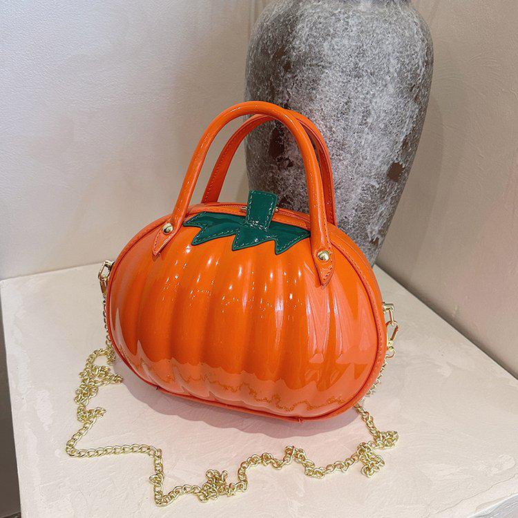 2024 Autumn Women's Pumpkin-Shaped Handbag - Fashionable & Fresh PU Crossbody Bag