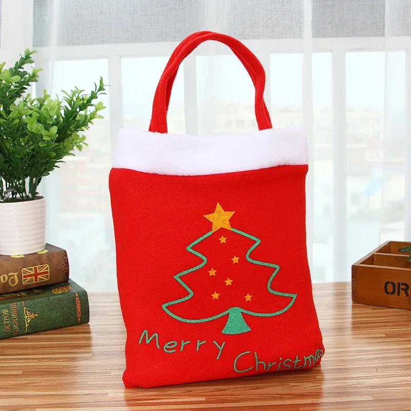 3PC Merry Chrismas Bag Kids Gift Candy Bags Pouch Mini Handbag Christmas Decoration for Home Party New Year Decoration