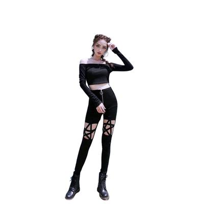 Belle Cie Crazy Cut Skinny Stretch Παντελόνι Γυναικείο Κολάν, (ST/Όχι. 27434) (Μ, Μαύρο)