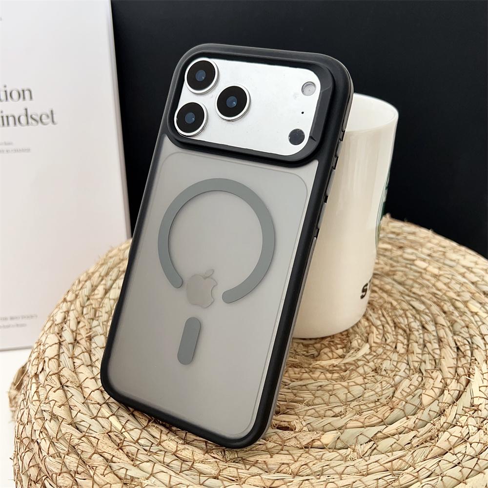 Shockproof Luxury Matte Magnetic Case for iPhone 17 Pro Max 17 Air 17 Pro Colorful Border Magsafe Wireless Charging Cover