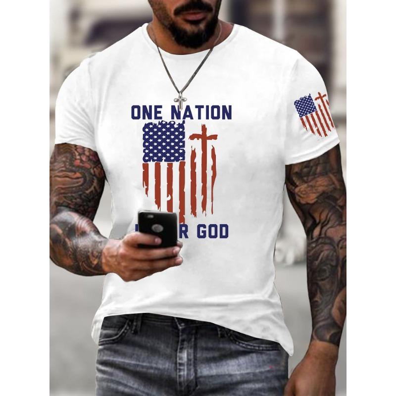 2026 Mens Independence Day T Shirt Summer Holiday Short Sleeve TShirts Casual Tops Tees New