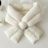 Windproof Cross Feather Shawl Korean Style Thermal Neckerchief Casual Down Neck Scarf  Outdoor