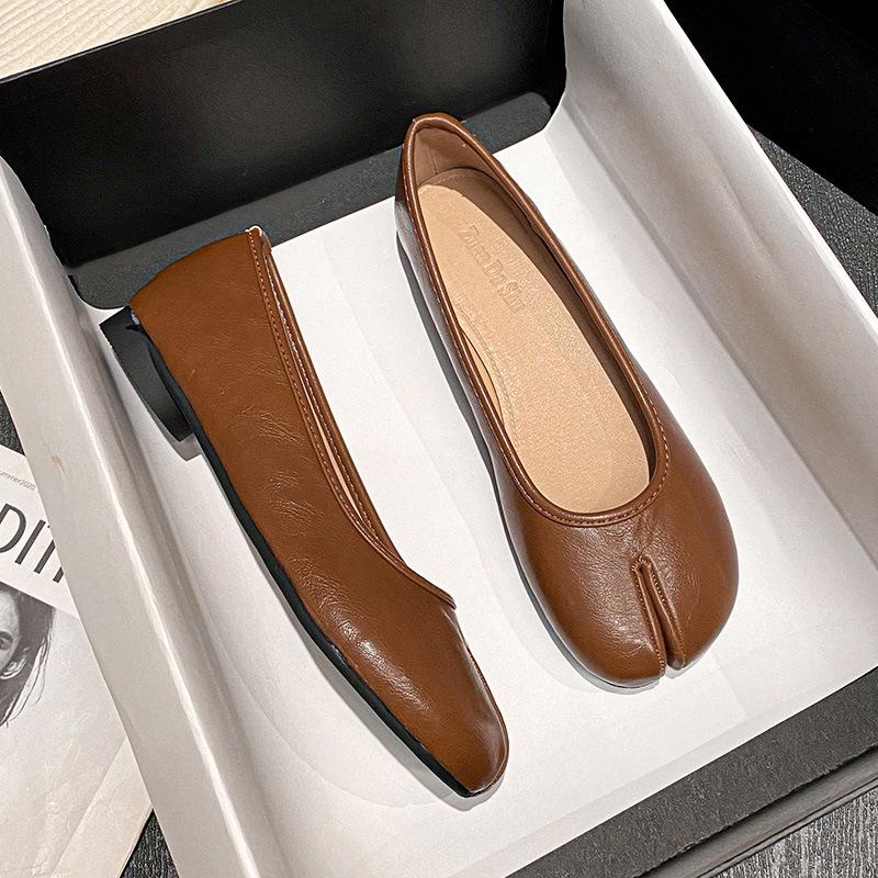 Women's Summer Pigskin Split-Toe Ballet Flats