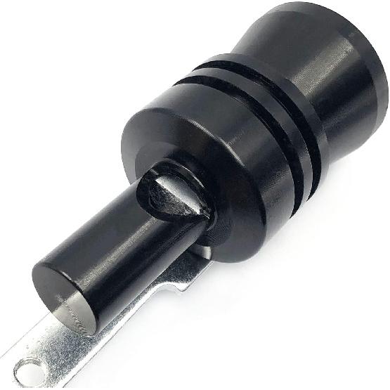 DEVMO 2Pcs XL Size Aluminum Alloy Universal Turbo Sound Exhaust Muffler Pipe Whistle Car Roar Maker (XL-Black)