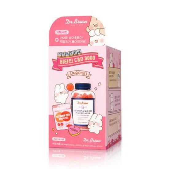 DR. Brian Vitamin C&D 3000 mit Pfirsichgeschmack, 100+15 Gummies Spezial (38 Tage im Wert)