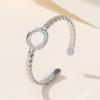 Women's Adjustable Twisted Stainless Steel Braided Ring