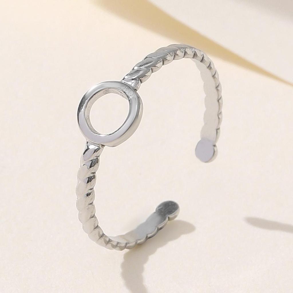 Women's Adjustable Twisted Stainless Steel Braided Ring