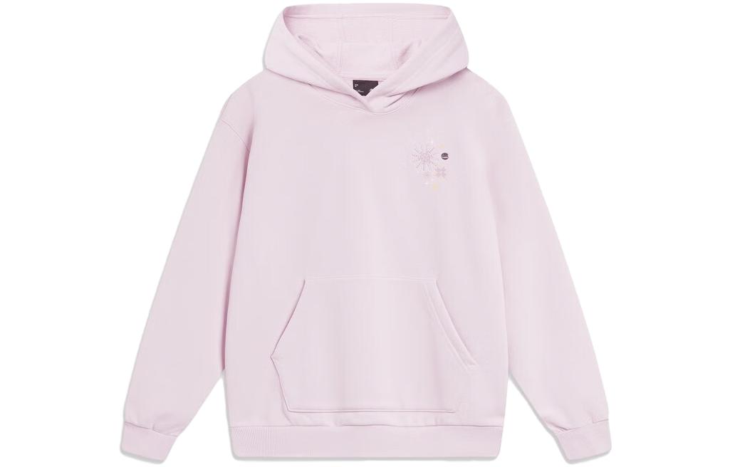 Li Ning Sports Life Collection Sweatshirts Women s Lotus Root Powders Purple Hooded Moderate Regular AWDT822-4 S