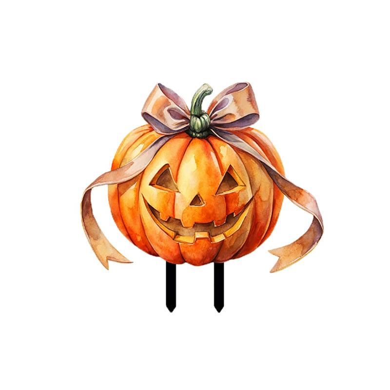 

Halloween Garden Decoration Ground Cartoon Pumpkin Gnome Ghost Style Insert Stake