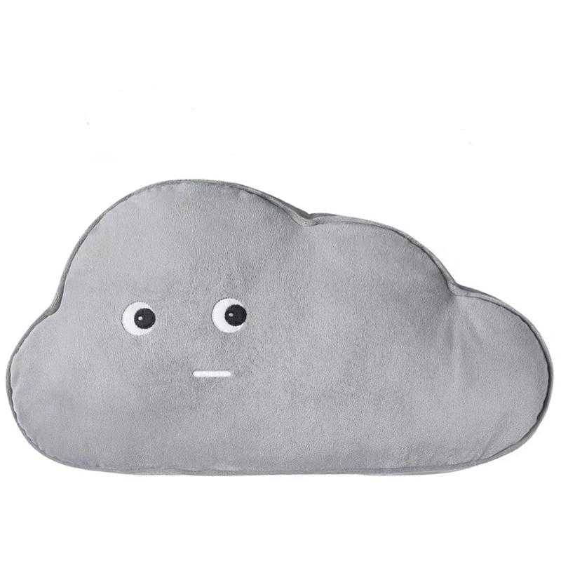Nuage Expression Personnifiée Kawaii et Flèche Logo Oreiller Rempli Peluche Oreiller Doux Coloré pour Canapé Fauteuil Décoration de Pièce de Maison