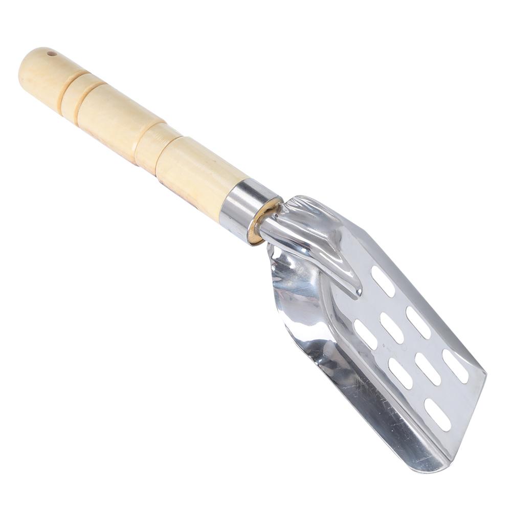 Stainless Steel Integrated Wooden Handle Mix Bait Shovel Fishing Tackle for Fisherman