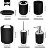 Bathroom Accessory Set,6 Piece Gift Set,Toothbrush Holder,Toothbrush Cup,Soap Dispenser,Soap Dish,Toilet Brush Holder,Trash Can