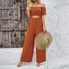 Vacation and Casual Style One-shoulder Umbilical Jumpsuit Women's Spring and Summer