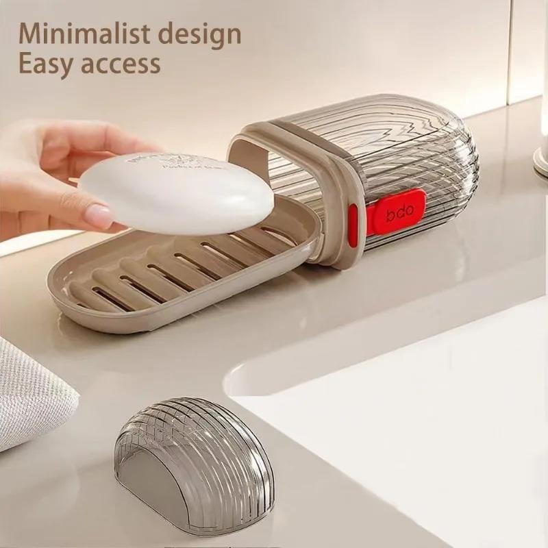 Soap Case Leakproof Travel with Drain Tray – for Shower, Gym, Camping & Travel