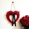 Decorative Wreath Holiday Wreath Valentine's Day Door Banner with Heart Garland Festive Wall Hanging Decor Holiday for Indoor