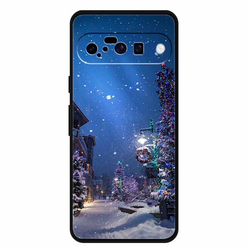 Christmas Phone Cases For Google Pixel 10 Case Silicone Soft Black Cover Christmas Tree for Pixel 10 Pro / 10 Pro XL Back Cover