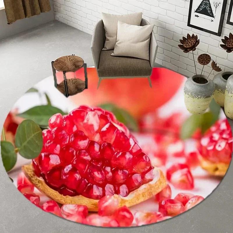 Broccoli  Fruit Print Round Carpet – Soft Non-Slip Area Rug for Kitchen, Bathroom, Living Room or Bedroom Floor Decor