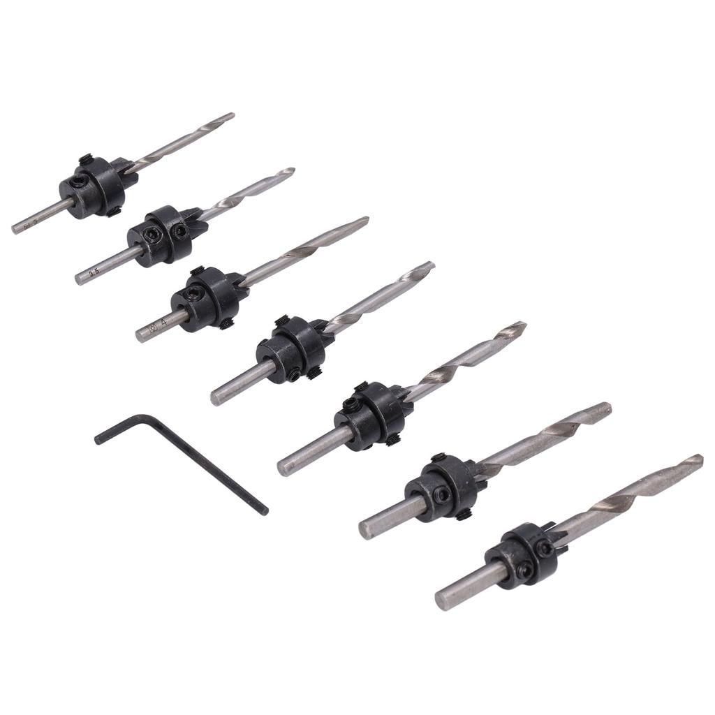 8 Teile/satz Kegel Senker Bit Schraube Set High Speed Stahl Holz Pilot Loch für Woods