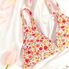Small Floral Print Backless Sexy Two Piece Swimsuit Elegant For Vacation