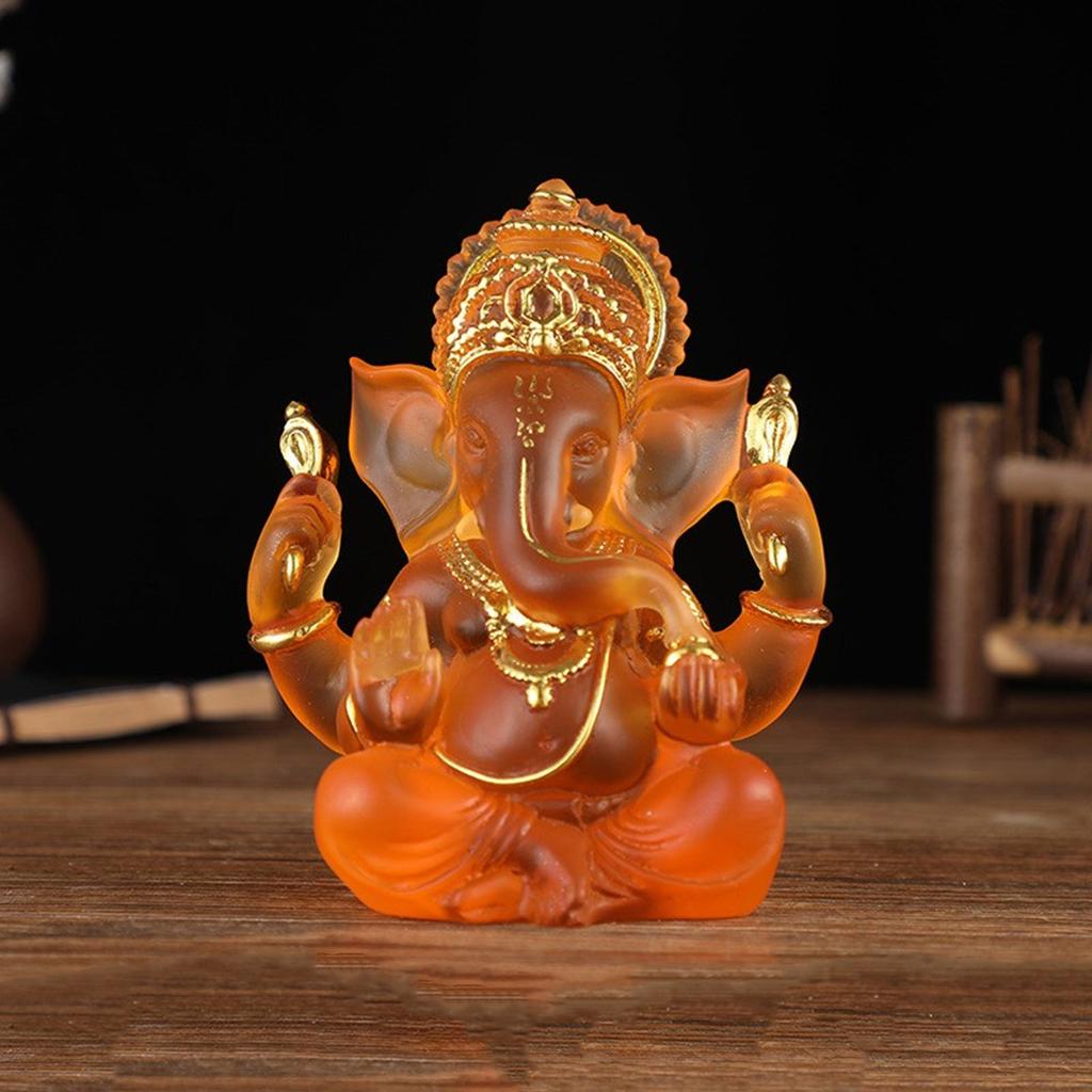 Detailed Ganesha Statue Resin Craft Spiritual Home Decoration Office Sculpture Hindu God Figurine Elephant God Model