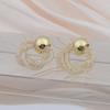 Trendy Twist Hollow Crystal Net Drop Earrings for Women Golden Silver European Simple Dangle Earrings Statement Jewelry
