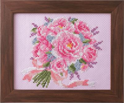COSMO Embroidery Kit: Seasonal Flower Arrangement, Peony Bouquet, No. 522206