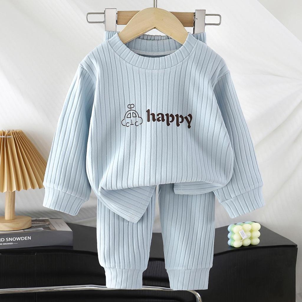 Children's Autumn/Winter Home Wear Set: Unisex Cozy Warm Underwear & Trousers for Boys and Girls