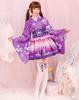 Milky Time Yukata, Japanese Style Miniskirt, Cute Cosplay Halloween Costume Set, Summer Festival, Oiran (Purple)