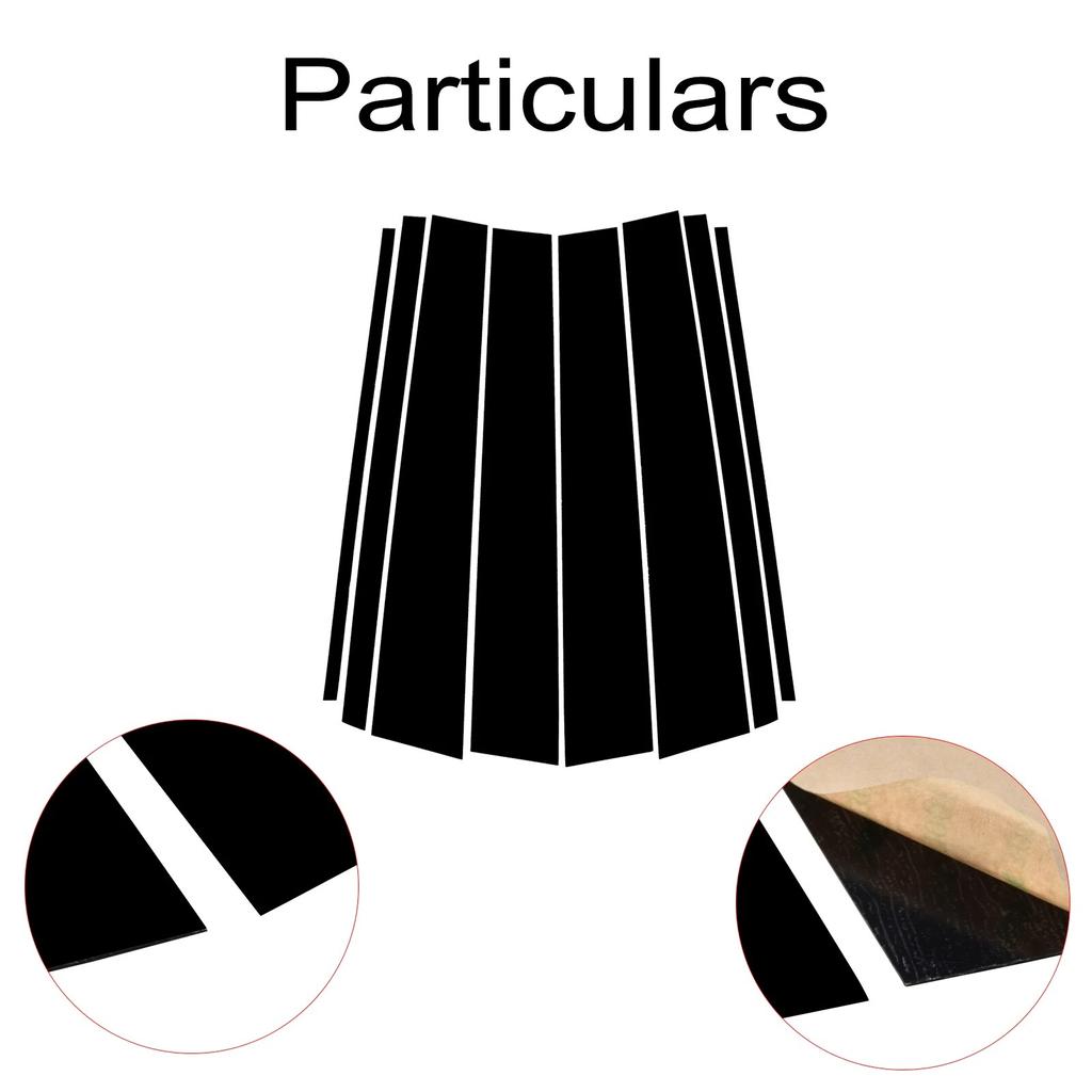 For Toyota Prado 2010- 8pcs Mirror Effect Car Window Door Column B C Pillar Post Cover Trim Glossy Black PC Sticker Drop New