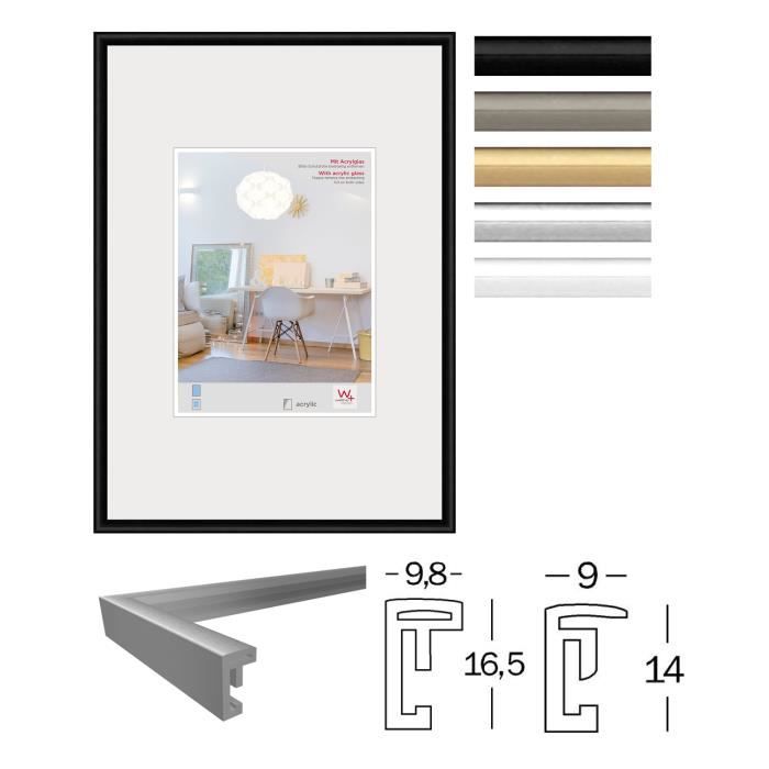 Cadre en plastique - new lifestyle - profil kv - or - verre acrylique