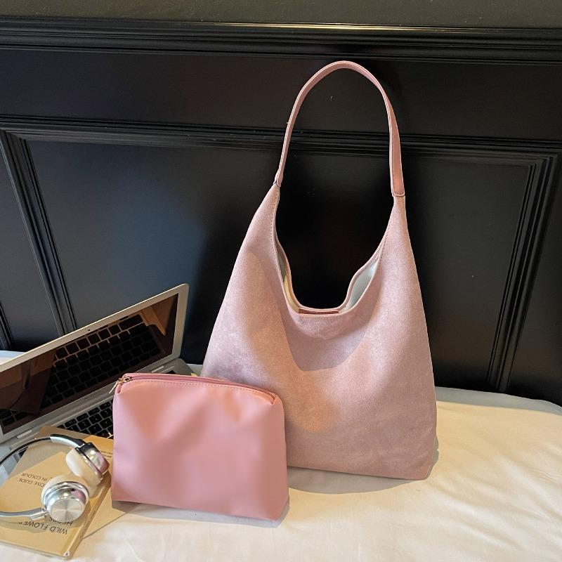 Frosted retro suede women's bags, new large-capacity autumn and winter versatile shoulder bags, casual and fashionable commuter mother and child bags