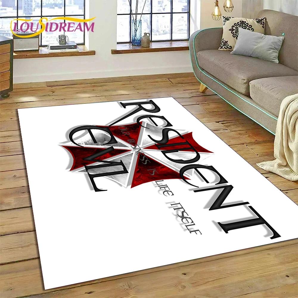 3D Horro Games R-Resident Evil Gamer Carpet Rug for Bedroom Living Room Home Sofa Decoration,Child Game Large Decor Floor Mat