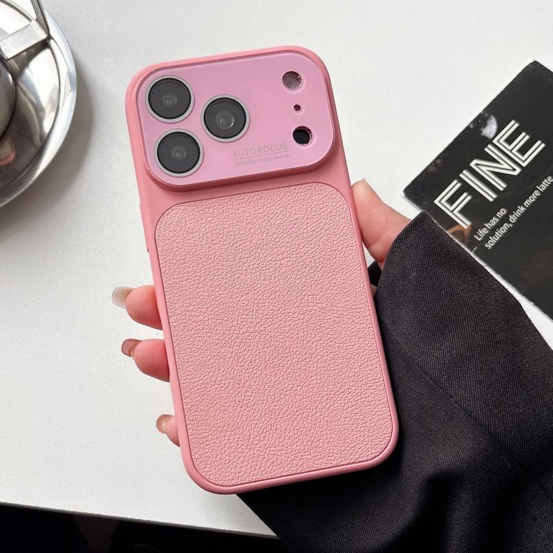 Luxury Bright Candy Colors Leather Case For iPhone 17 16 15 14 13 Pro Max Business Large Window Glass Shockproof Armor Cover