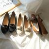 AmiAmi Women's Loafer Pumps with Bits, Simple Basic Formal Shoes, CX2405B, Sizes 22.5-25.0 (Size 24.0, Smooth Black)