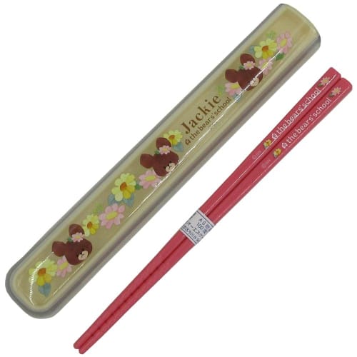 

The Bears School: New School Entrance Chopsticks & Case, KS22-11, Antibacterial, Dishwasher Safe, 165mm, Jackie Character Bento Box, Made in Japan. Pe