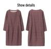2025 Retro Floral Loose Fit Dress for Women - Spring & Autumn, Round Neck, Perfect for Middle-Aged Mothers