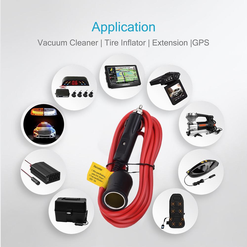 

12В 24В сверхмощный удлинитель с разъемом прикуривателя