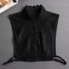 Fashion Front Tie White Fake Collar for Women Stand Detachable Collar Fake Girls Vintage Lace Ladies False Blouse Collar