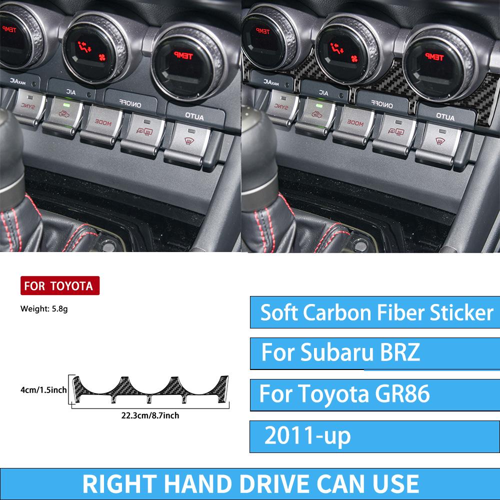 For Subaru BRZ/ For Toyota GR86 -up Carbon Fiber Decal Car Center Console Shift Panel Interior Decorative Stickers