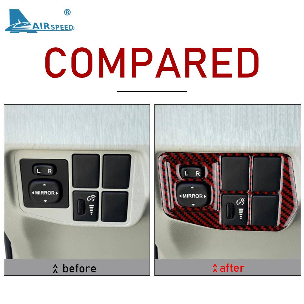 Real Soft Carbon Fiber for Toyota Prius 2010 2011 Accessories Interior Trim Car Headlight Side Mirror Switch Button Sticker