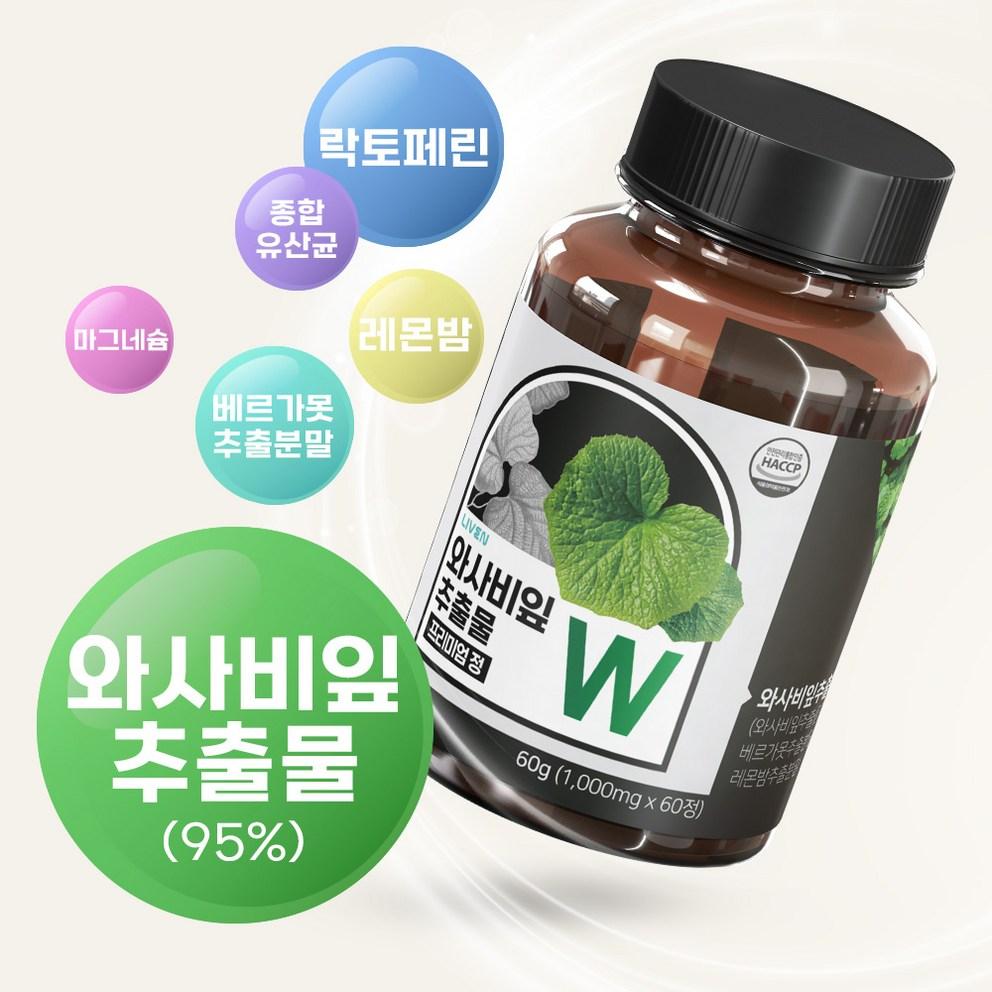 LIVEN Wasabi Leaf Extract W Premium (1000mg x 60 Tablets) 2-Month Supply