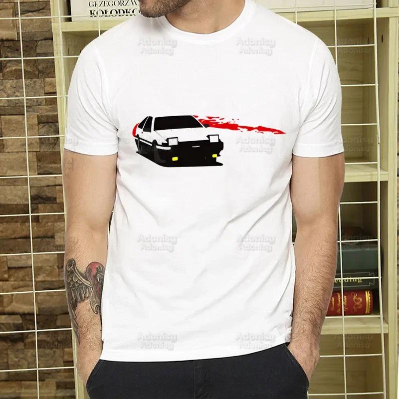 Initial D T Shirt  Unisex Retro Washed Tops Tees Harajuku AE86 Drift Tshirt Hip Hop Male Fujiwara Tofu JDM Japanese T-shirts Shirt