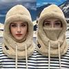 Winter Balaclava Sherpa Hood with Windproof Face Cover Adjustable Ski Mask for Men Women Cold Weather Protection