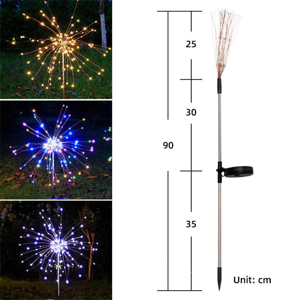 Solar Firework Light 90/120/150 LED Lights Outdoor Firework Solar Garden Decorative Lights Waterproof