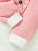 Adorable Floral Hooded Baby Girl Romper with Bunny Ears - Long Sleeve, Single-Breasted, Polyester Blend,Machine Washable - Perfect for Spring & Autumn