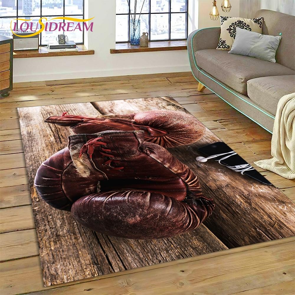 Boxing Gloves Boxer Fight Cartoon Rug Carpet for Living Room Bedroom Home Decor,Floor Mat Non-slip Decoration for Sofa Doormat