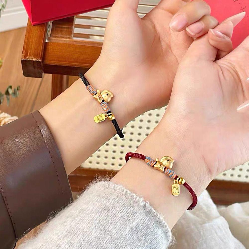 New Year Hand Rope Lucky Pony Red Rope Chinese Style Fortune Bracelet  Spring Festival
