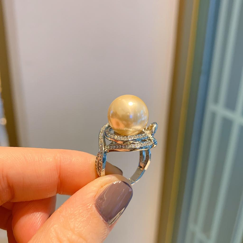 Ao Fritillary Pearl Women's Ring Fashion Creative Jewelry Adjustable Ring Hand Fashion