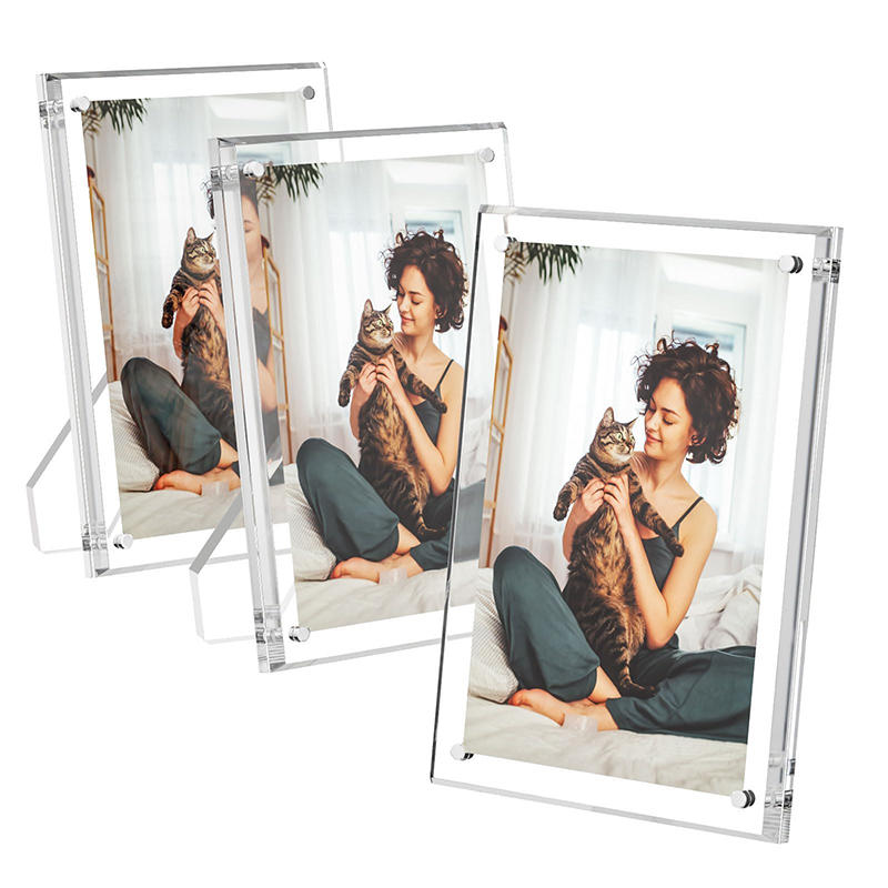 Akryl Fotoramme Fotoramme Utstilling Bilderamme Magnetisk Brakett Fotoramme Stativ