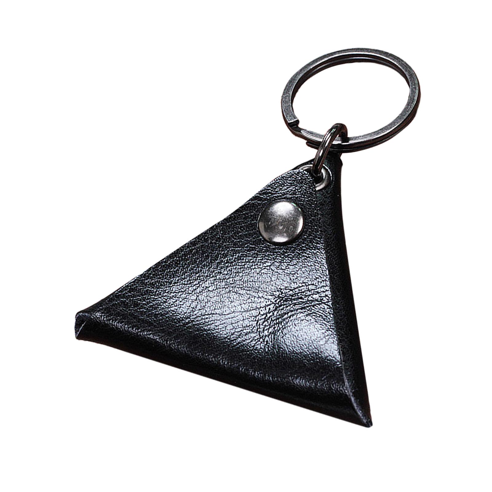 

Plectrum Case Bag Stringed Accessories Key Fob Case Bag Ukulele Plectrums Bag Mini Leather Guitar Pick Holder Keychain Men чорний